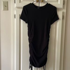 Forever 21 Black Ruched Bodycon Mini Dress